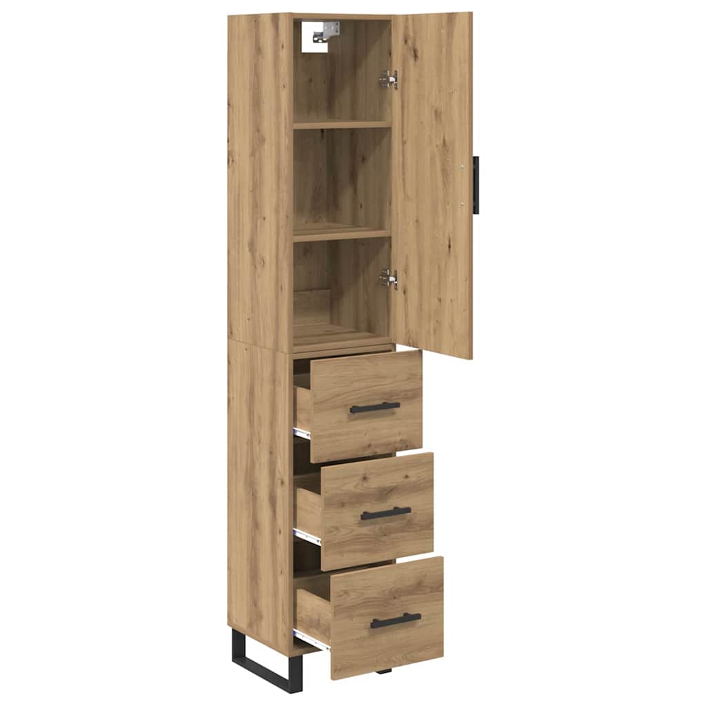 vidaXL Highboard Artisan Oak 34,5 x 34 x 180 εκ. Επεξεργασμένο ξύλο