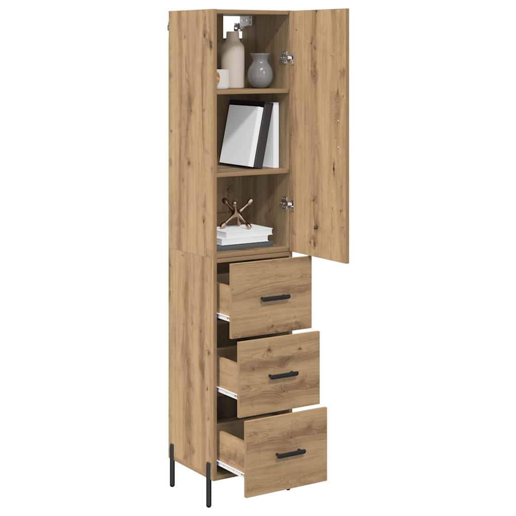 vidaXL Highboard Artisan Oak 34,5 x 34 x 180 εκ. Επεξεργασμένο ξύλο