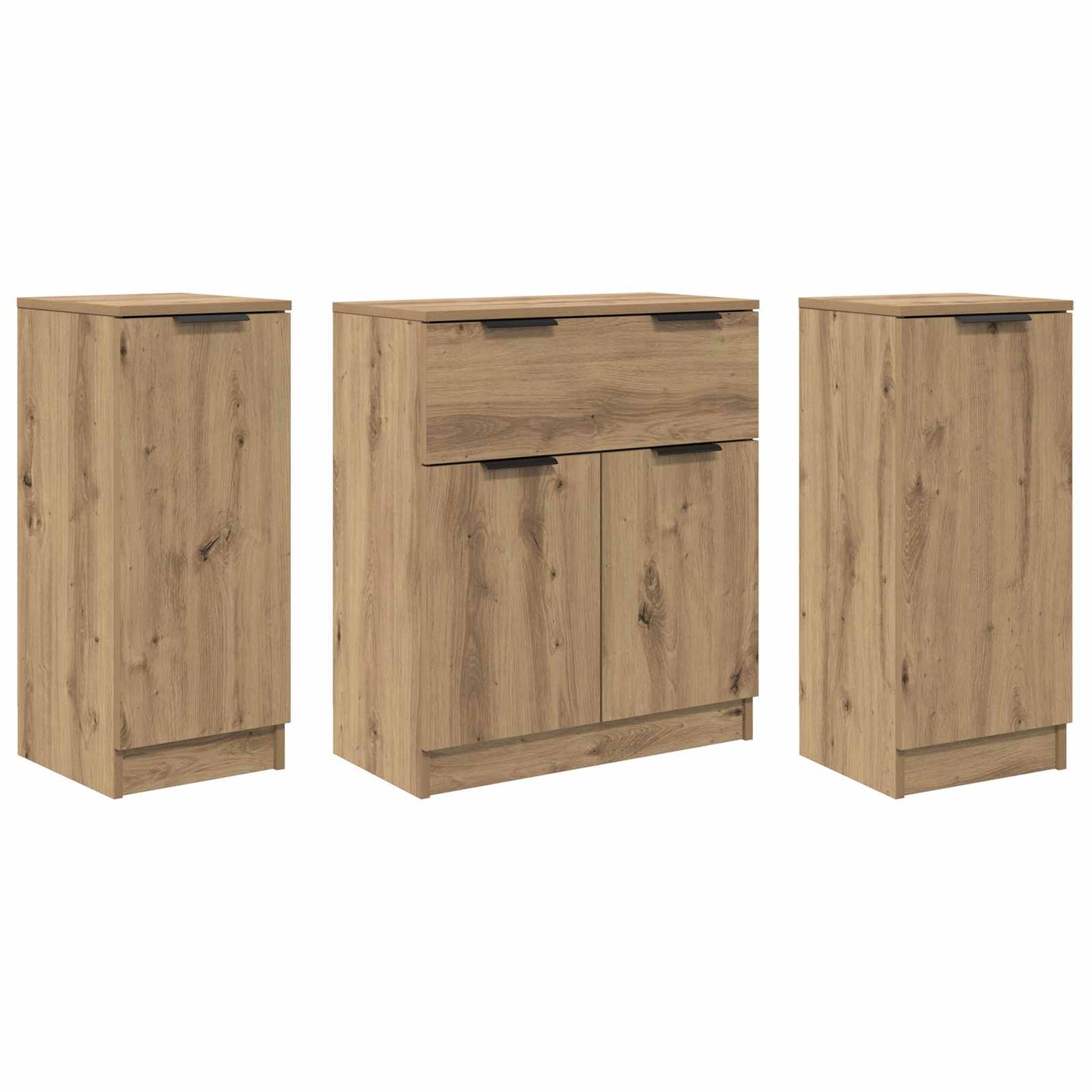 vidaXL Πλαϊνό γραφείο με συρτάρι 3 pcs Artisan Oak Επεξεργασμένο ξύλο