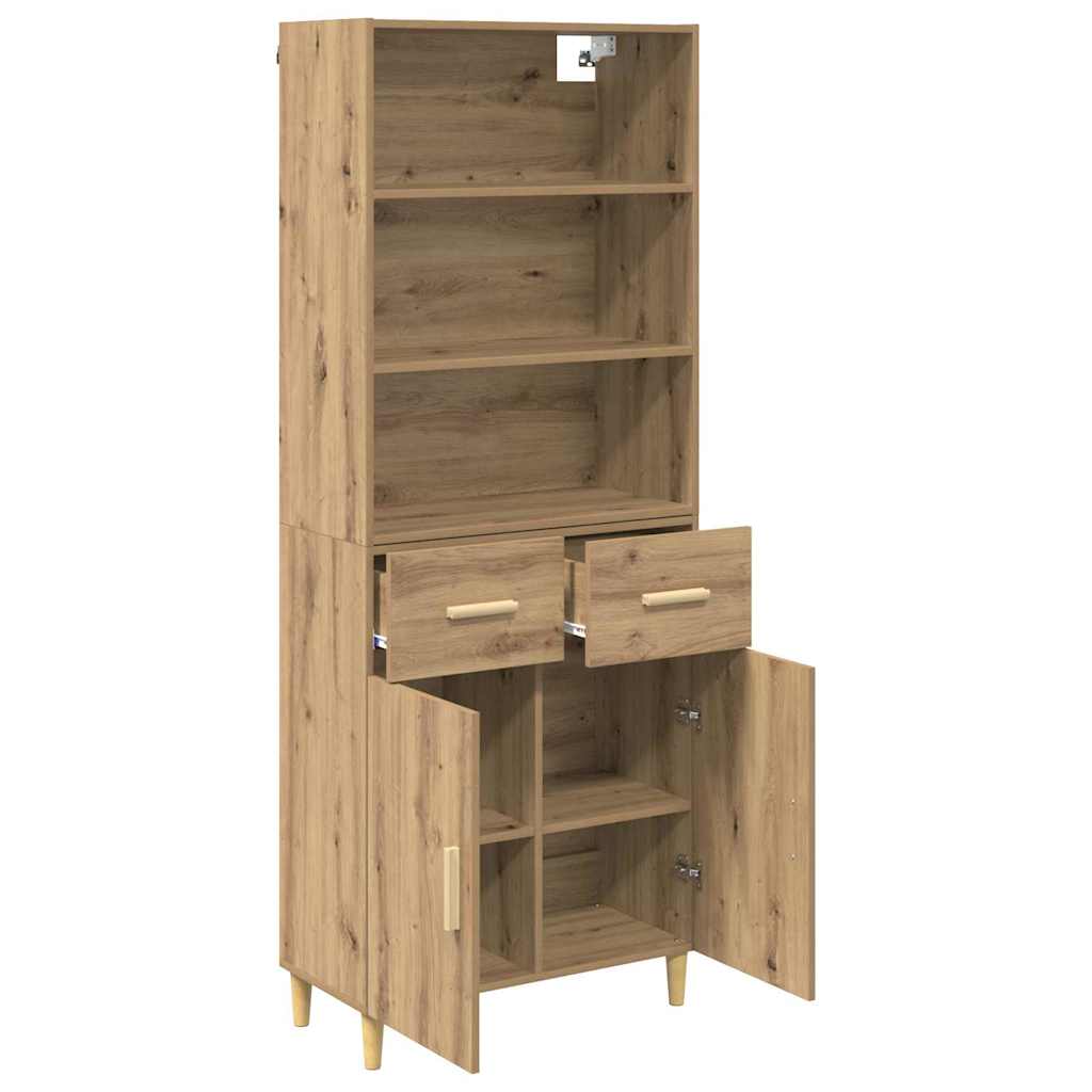 vidaXL Highboard Artisan Oak 69,5 x 32,5 x 180 εκ Επεξεργασμένο ξύλο