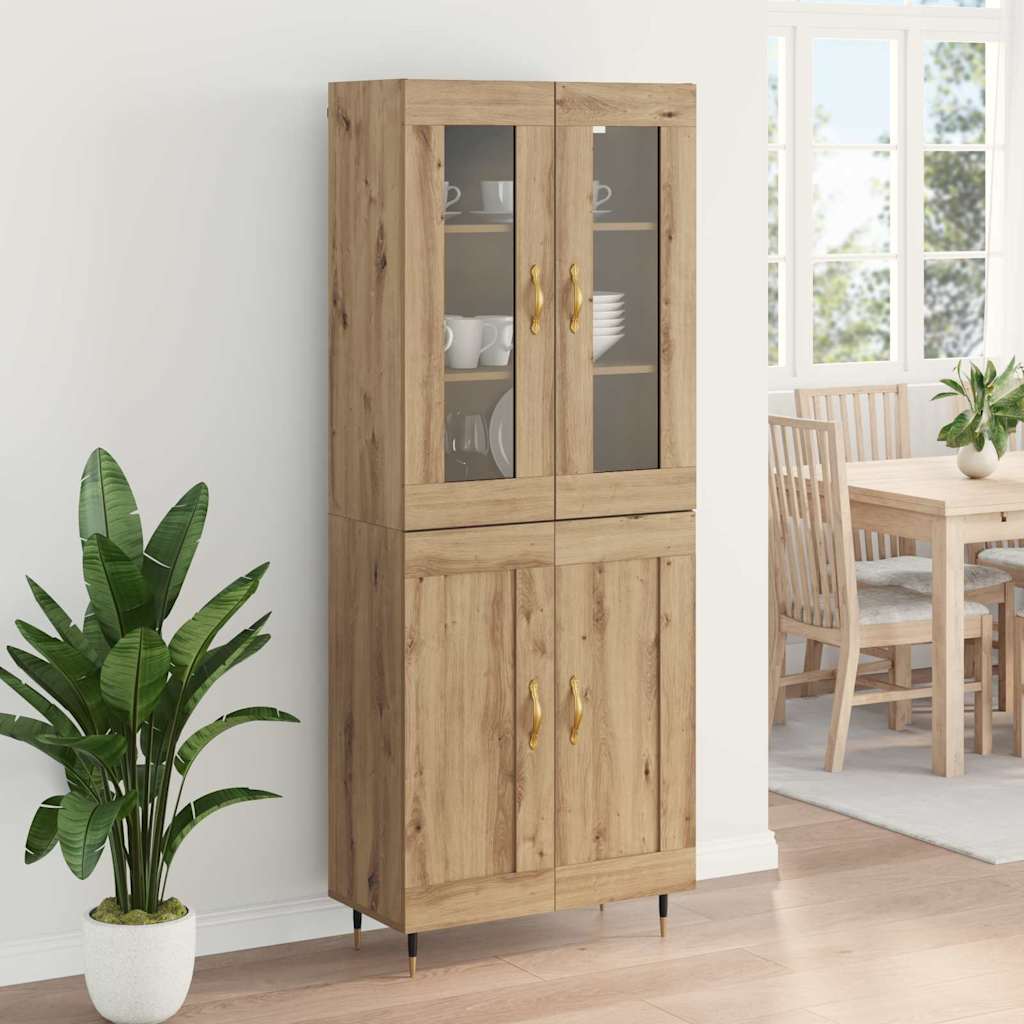 vidaXL Highboard Επιτοίχιο 2 pcs Artisan Oak 69,5 x 34 x 180 εκ.