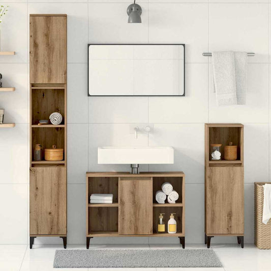 vidaXL Σετ Επίπλων Μπάνιου 3 pcs Artisan Oak Επεξεργασμένο ξύλο