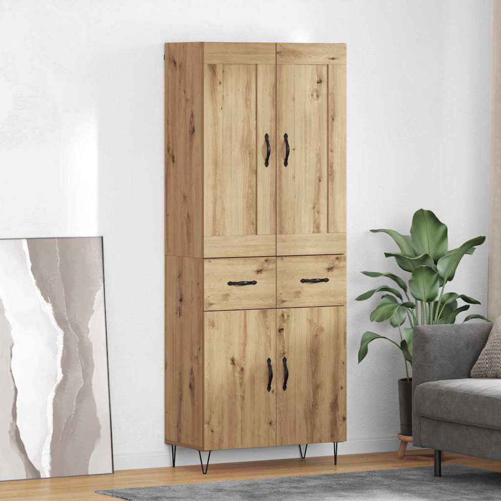 vidaXL Highboard Artisan Oak 69,5 x 34 x 180 εκ. Επεξεργασμένο ξύλο