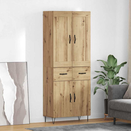 vidaXL Highboard Artisan Oak 69,5 x 34 x 180 εκ. Επεξεργασμένο Ξύλο