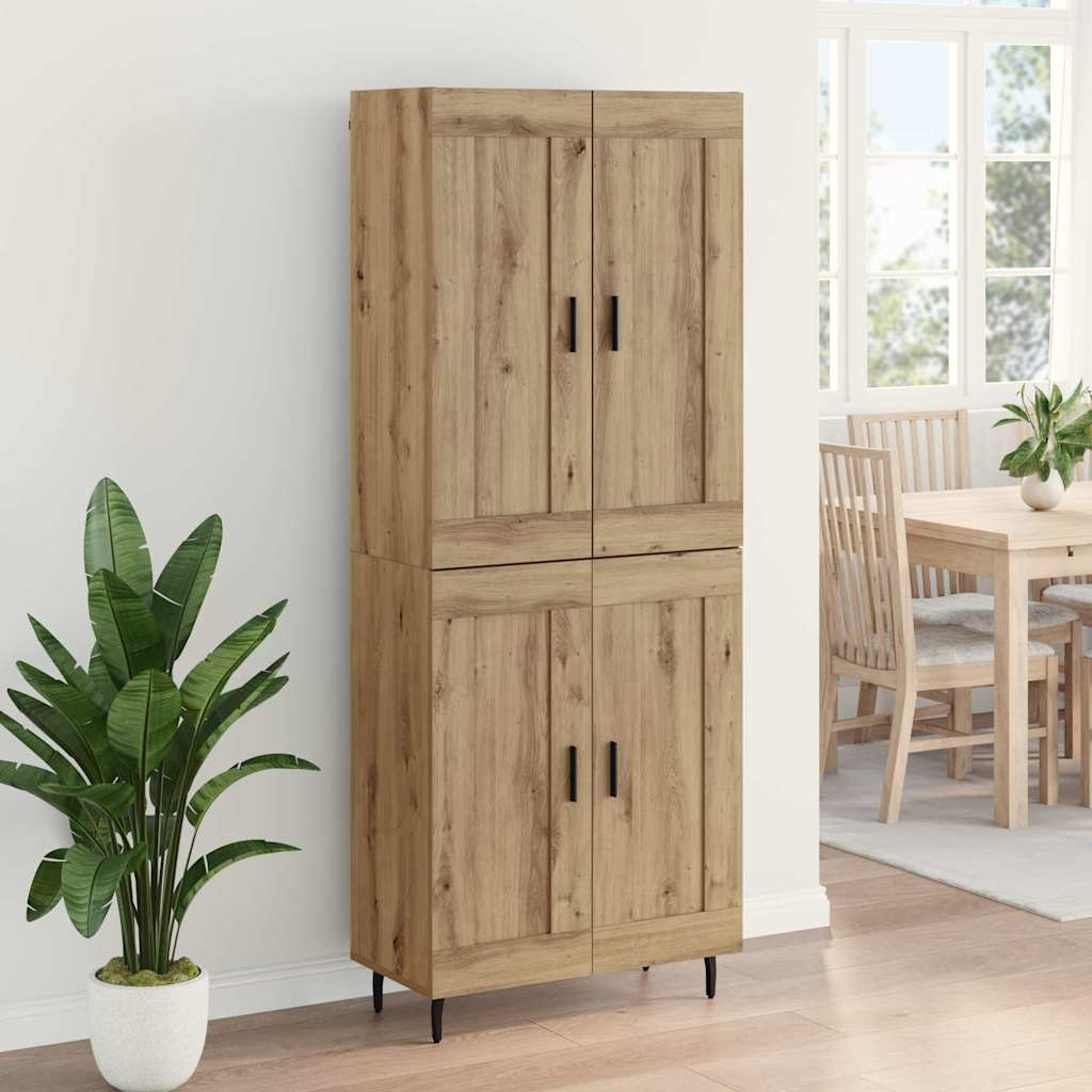 vidaXL Highboard 2 pcs Artisan Oak Σύνθετο Ξύλο και Γυαλί