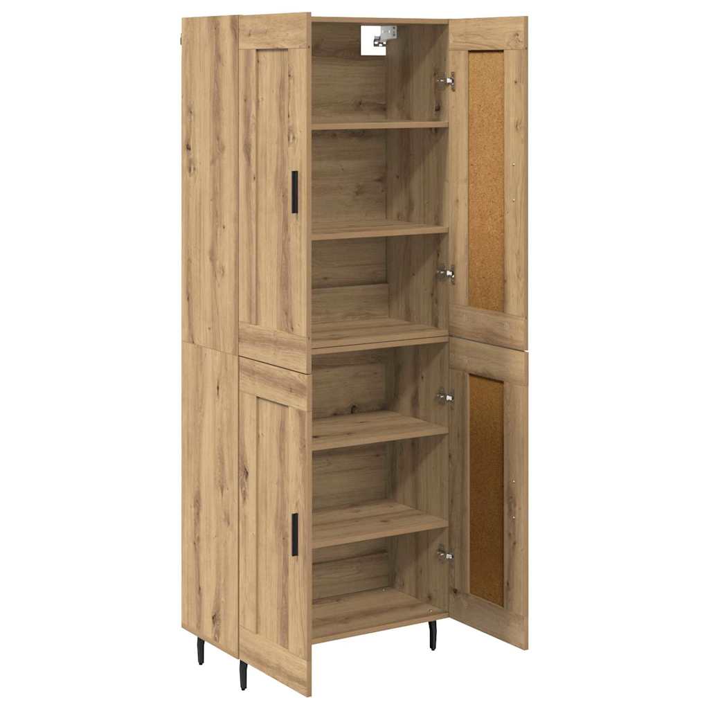 vidaXL Highboard 2 pcs Artisan Oak Σύνθετο Ξύλο και Γυαλί