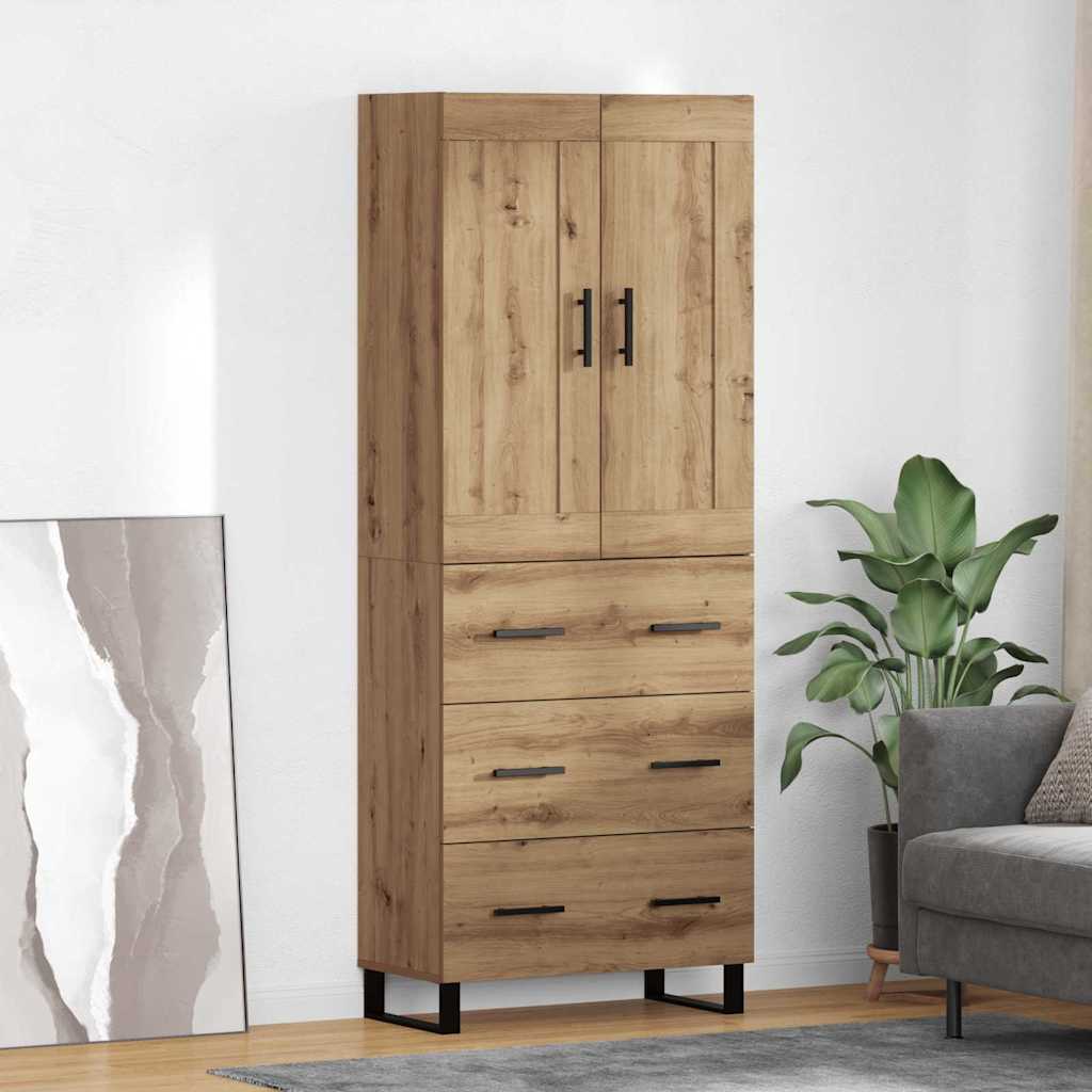 vidaXL Highboard Artisan Oak 69,5 x 34 x 180 εκ. Επεξεργασμένο ξύλο