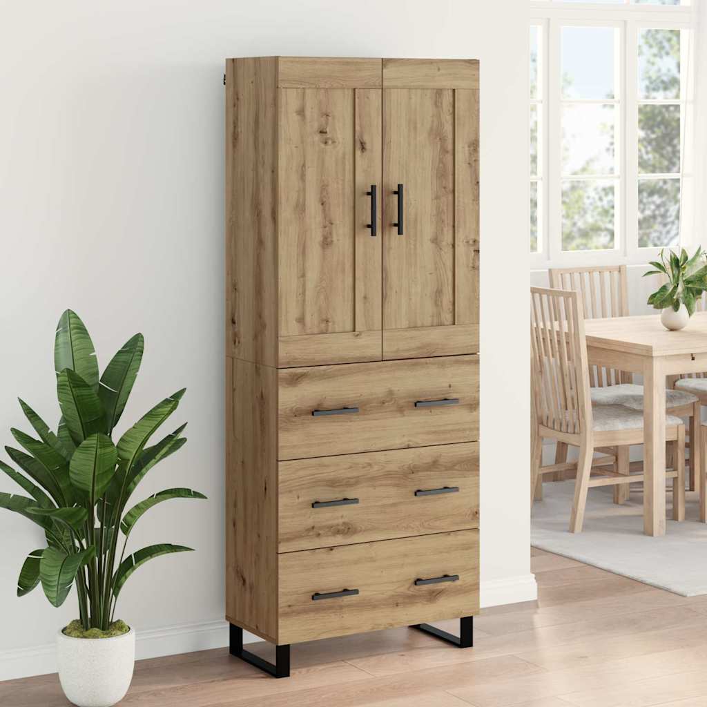 vidaXL Highboard Artisan Oak 69,5 x 34 x 180 εκ. Επεξεργασμένο ξύλο