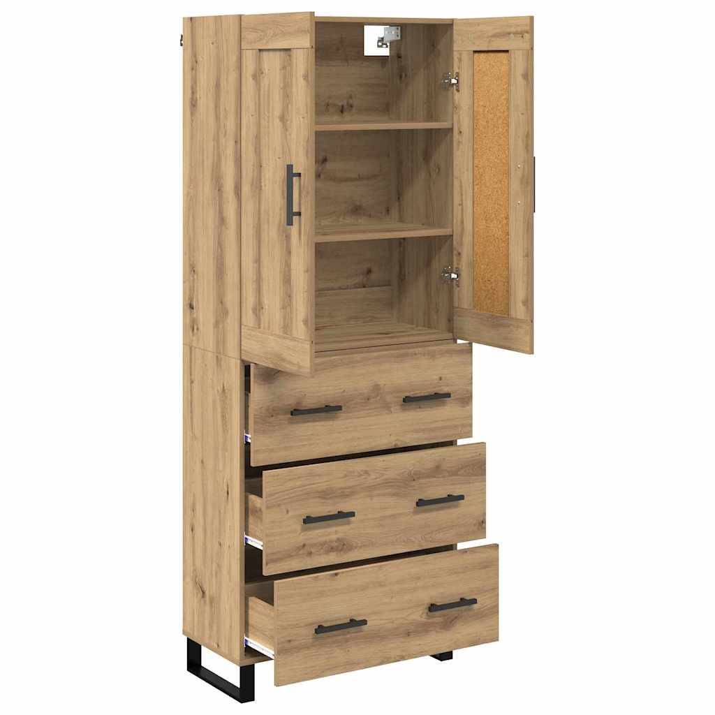 vidaXL Highboard Artisan Oak 69,5 x 34 x 180 εκ. Επεξεργασμένο ξύλο