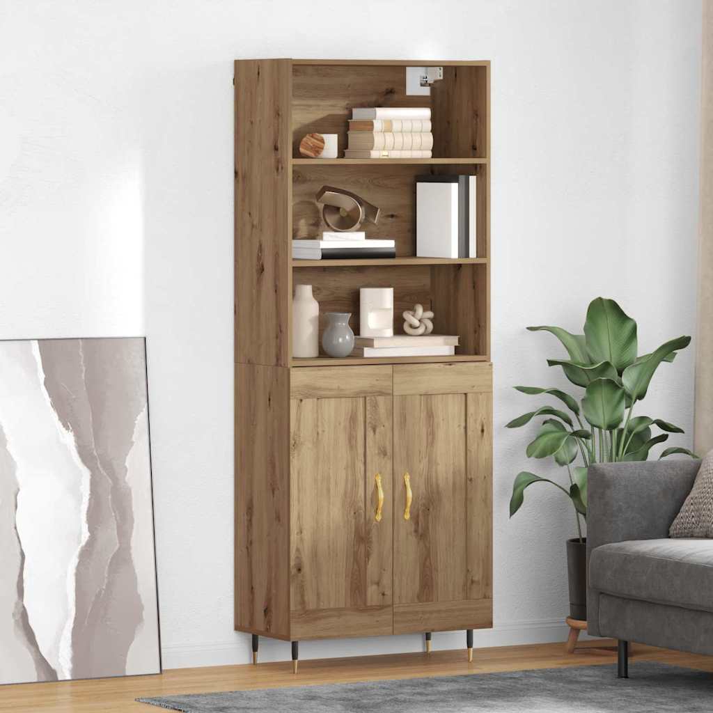 vidaXL Highboard Artisan Oak 69,5 x 34 x 180 εκ. Επεξεργασμένο ξύλο
