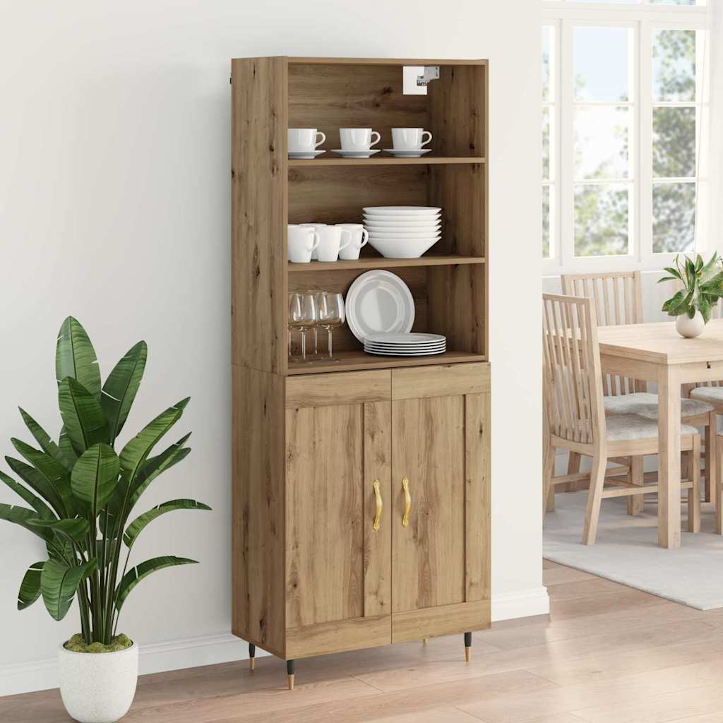 vidaXL Highboard Artisan Oak 69,5 x 34 x 180 εκ. Επεξεργασμένο ξύλο