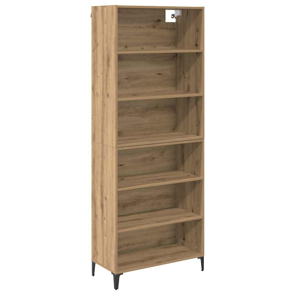 vidaXL Highboard Artisan Oak 69,5 x 34 x 180 εκ. Επεξεργασμένο ξύλο