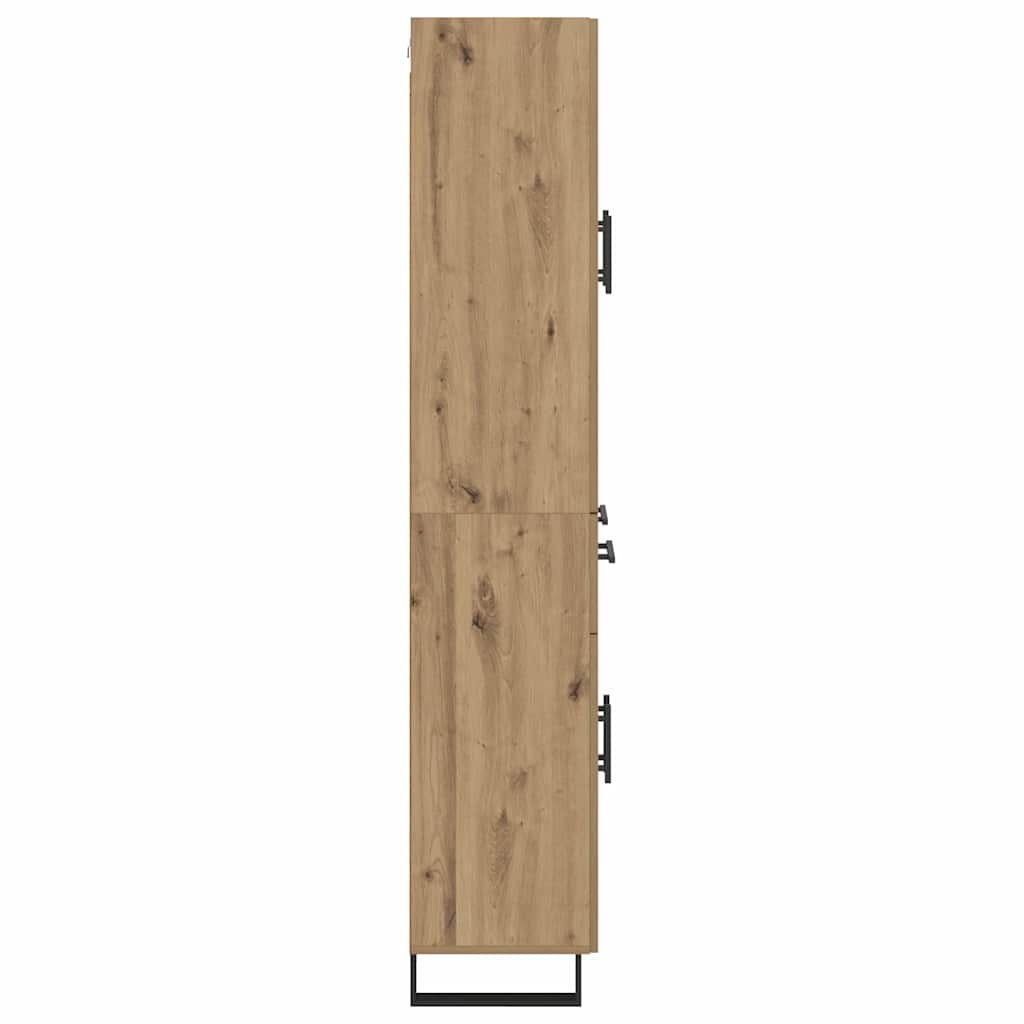 vidaXL Highboard με συρτάρι 2 pcs Artisan Oak Σύνθετο Ξύλο και Γυαλί