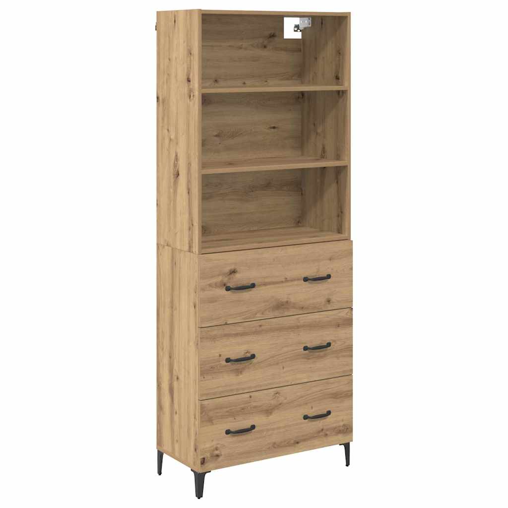 vidaXL Highboard Artisan Oak 69,5 x 34 x 180 εκ. Επεξεργασμένο ξύλο