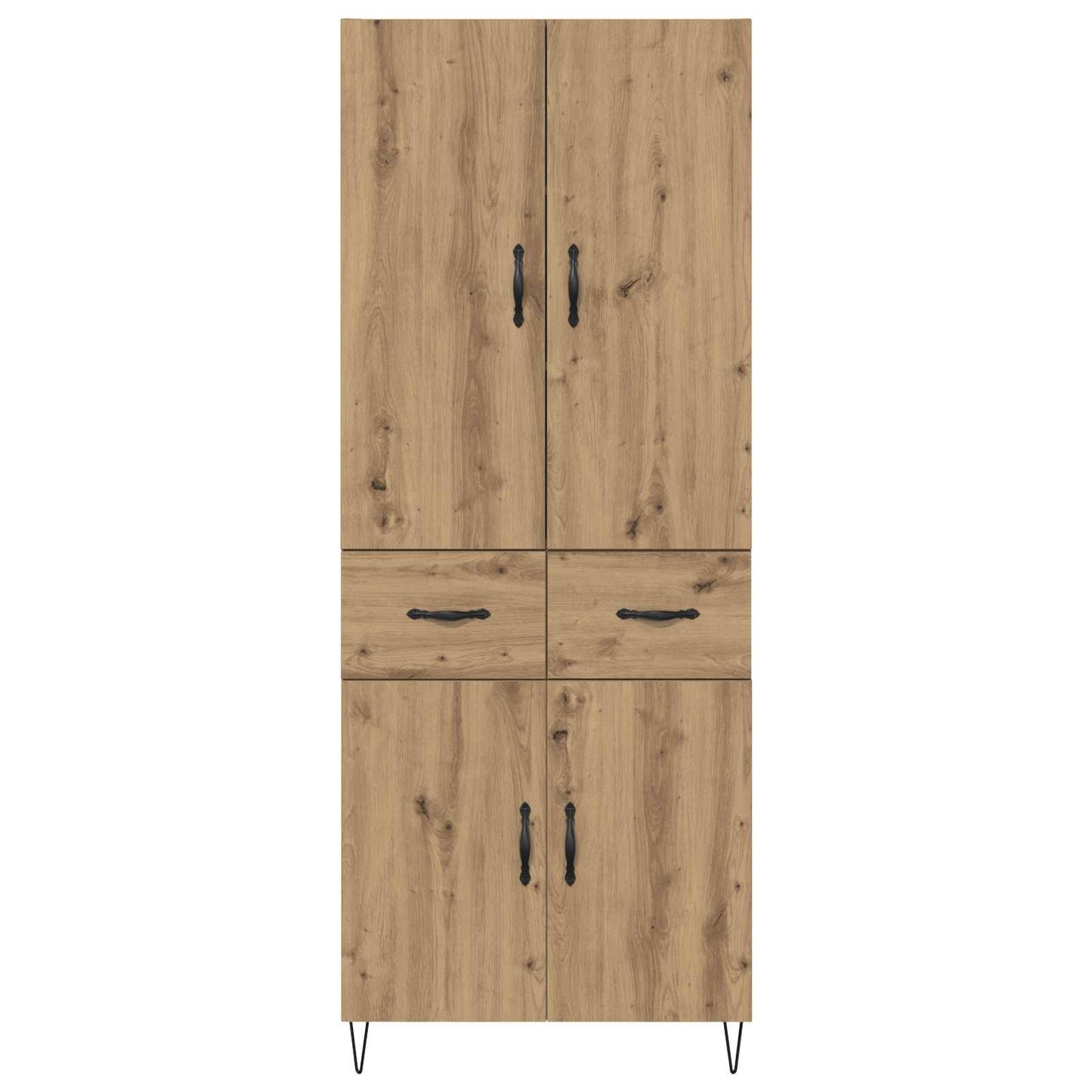 vidaXL Highboard 2 pcs Artisan Oak Μηχανική ξυλεία και γυαλί