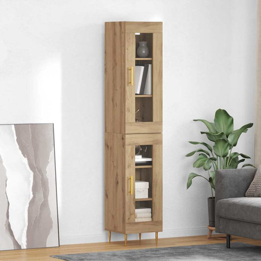 vidaXL Highboard 2 pcs Artisan Oak Γυαλί