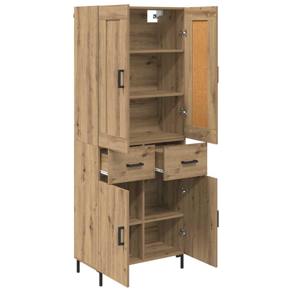 vidaXL Highboard με συρτάρι 2 pcs Artisan Oak Επεξεργασμένο ξύλο