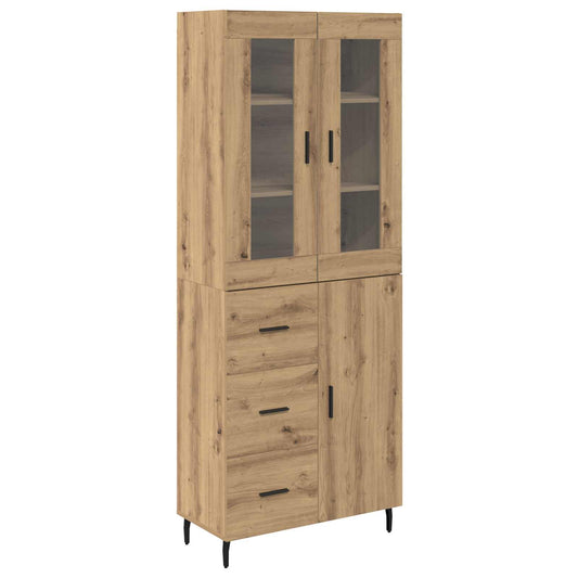 vidaXL Highboard με συρτάρι 2 pcs Artisan Oak Επεξεργασμένο ξύλο