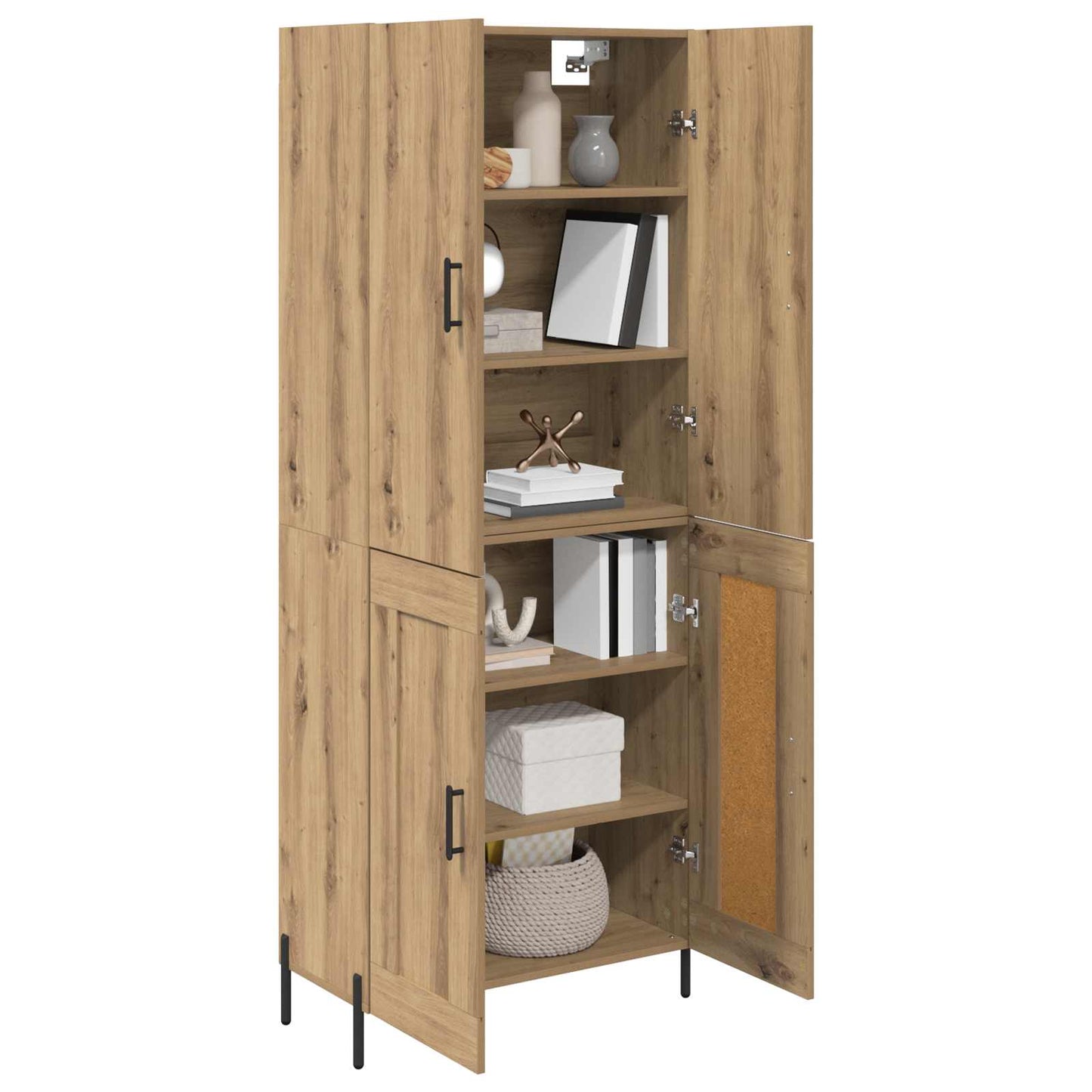 vidaXL Highboard Artisan Oak 69,5 x 34 x 180 εκ. Επεξεργασμένο ξύλο
