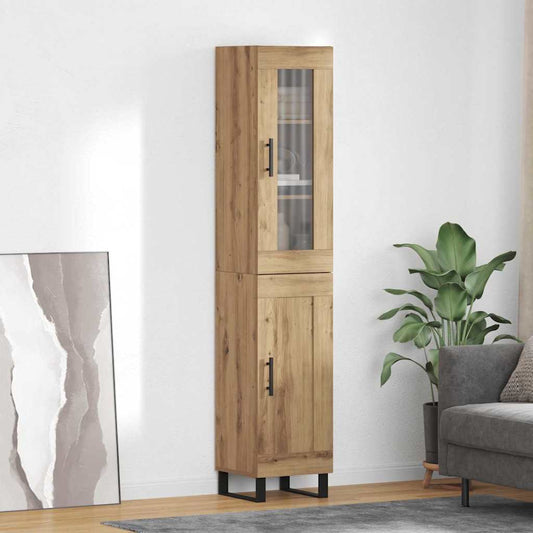 vidaXL Highboard Artisan Oak 34,5 x 34 x 180 εκ. Επεξεργασμένο Ξύλο