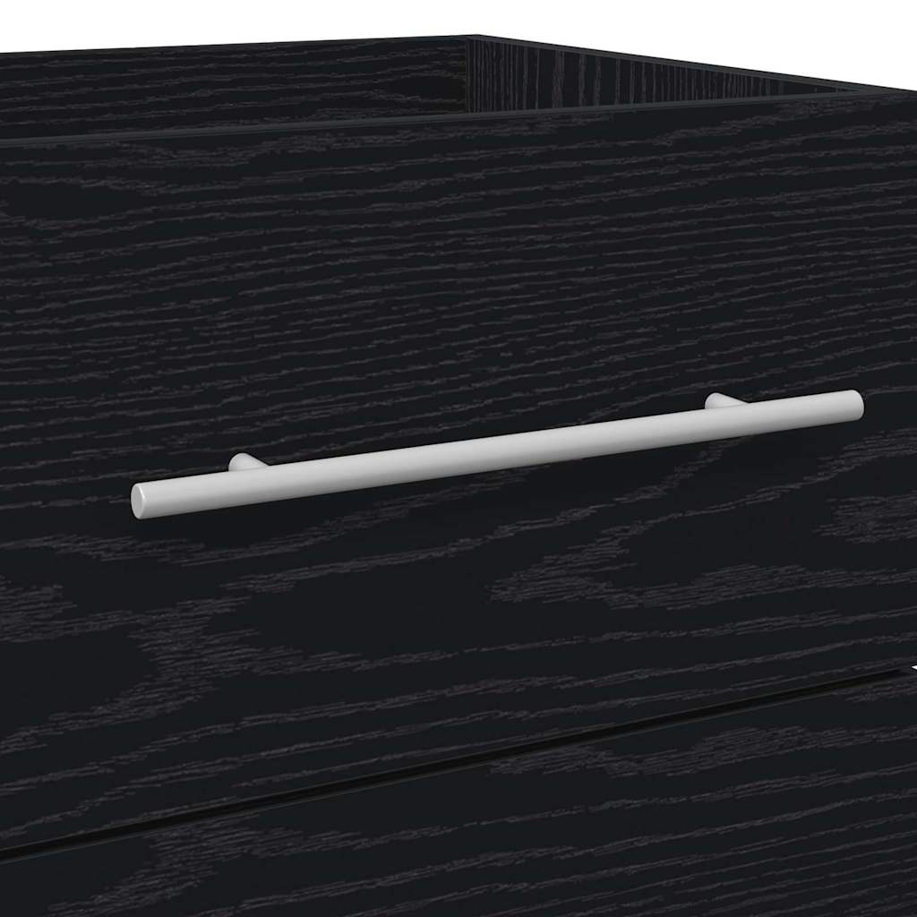 vidaXL Ντουλάπα Νιπτήρα Mπάνιου Επιτοίχιο Μαύρη Οξυά 41 x 38,5 x 48 cm