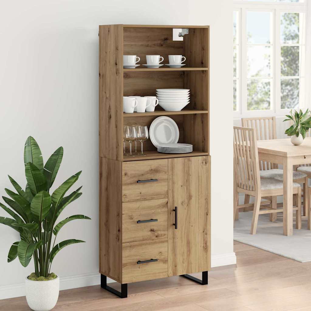 vidaXL Highboard Artisan Oak 69,5 x 34 x 180 εκ. Επεξεργασμένο ξύλο