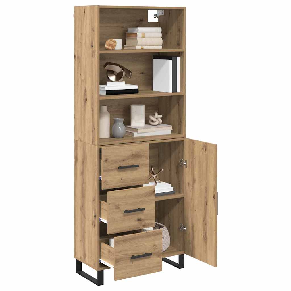 vidaXL Highboard Artisan Oak 69,5 x 34 x 180 εκ. Επεξεργασμένο ξύλο