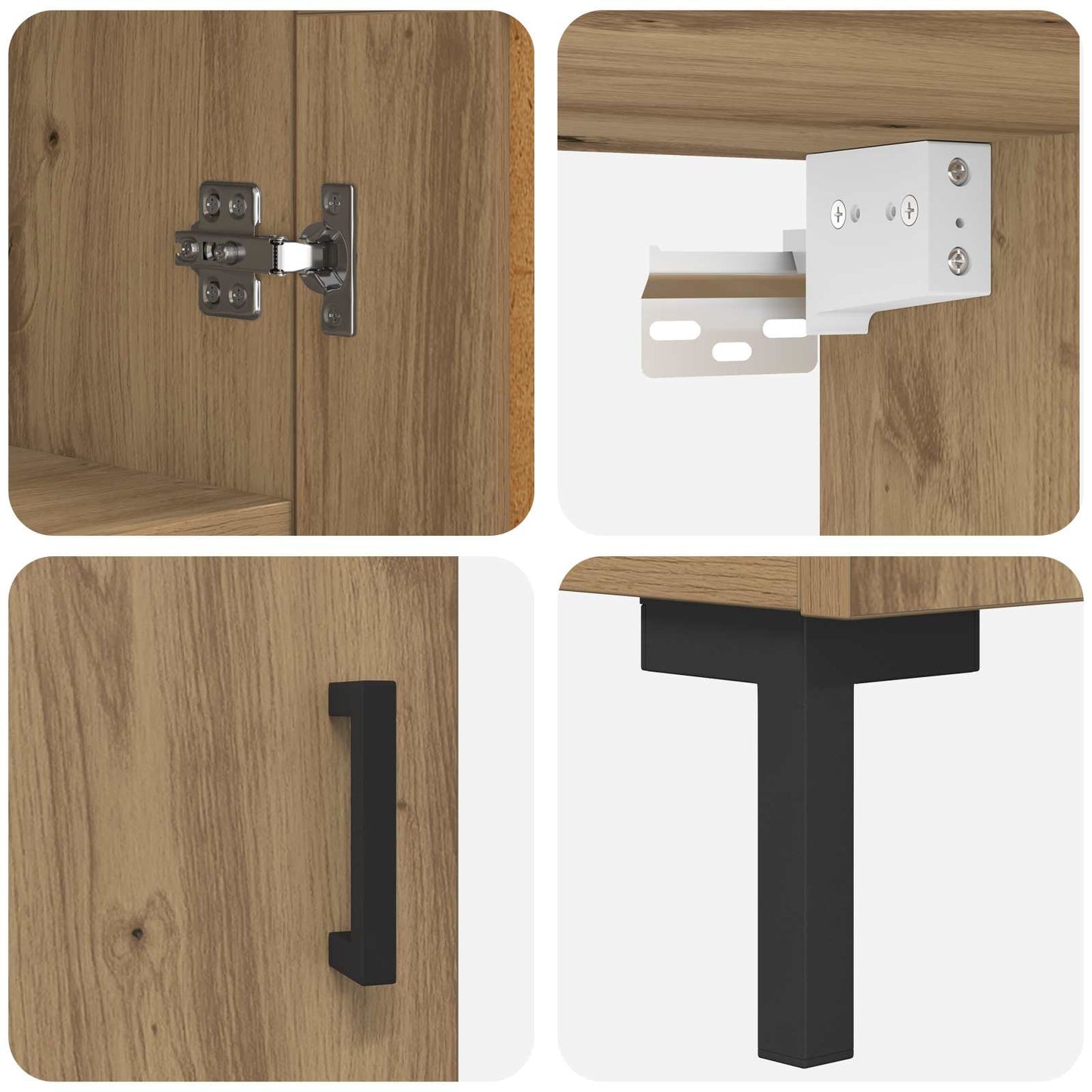 vidaXL Highboard Artisan Oak 69,5 x 34 x 180 εκ. Επεξεργασμένο ξύλο