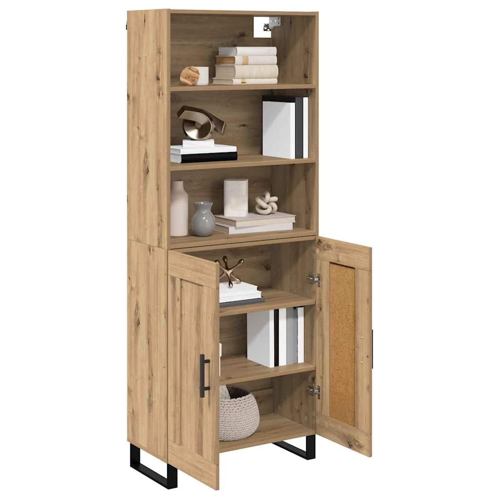 vidaXL Highboard Artisan Oak 69,5 x 34 x 180 εκ. Επεξεργασμένο ξύλο