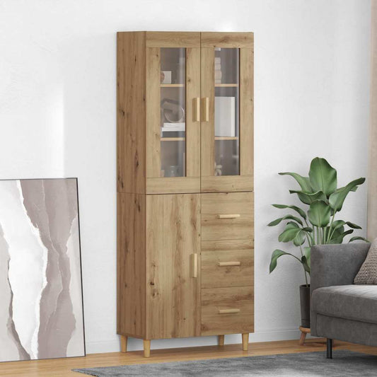 vidaXL Highboard Artisan Oak 69,5 x 34 x 180 εκ. Επεξεργασμένο ξύλο