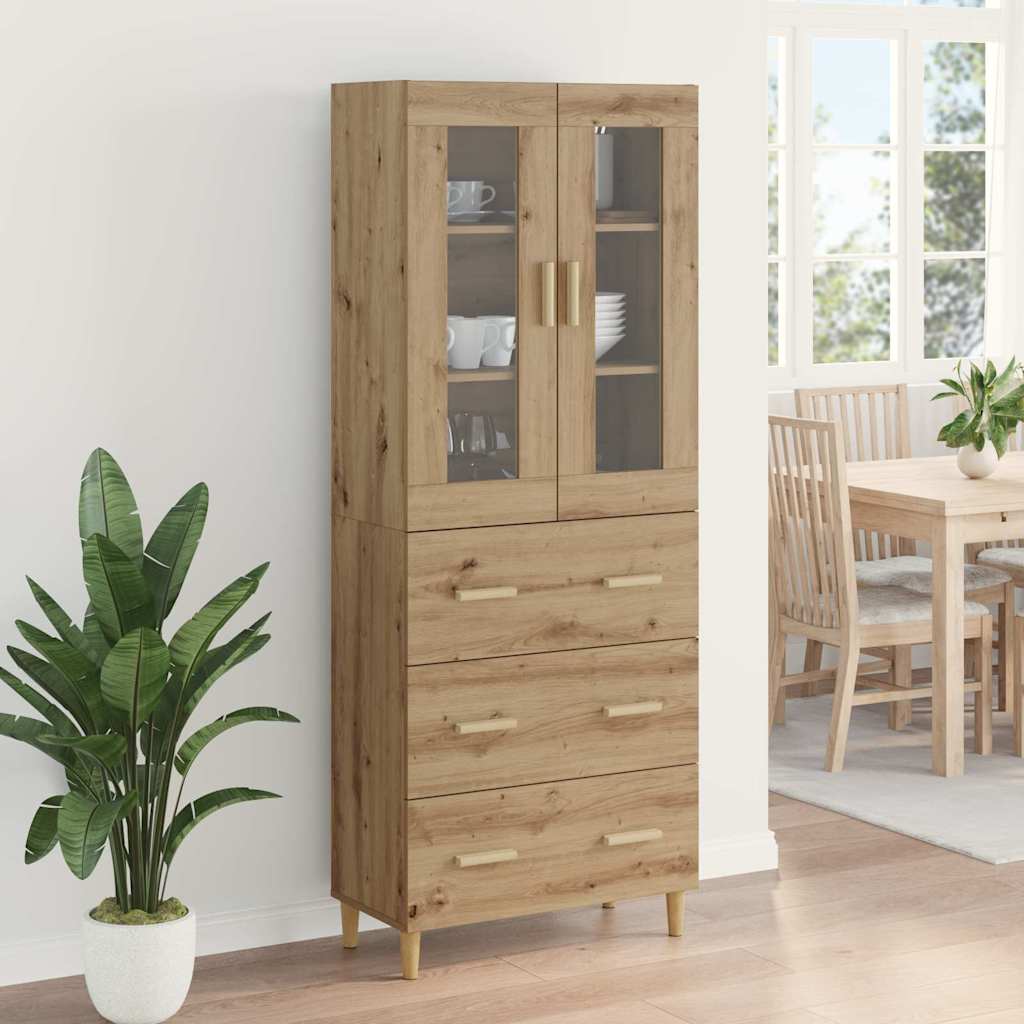 vidaXL Highboard με συρτάρι Artisan Oak 69,5 x 34 x 180 εκ.