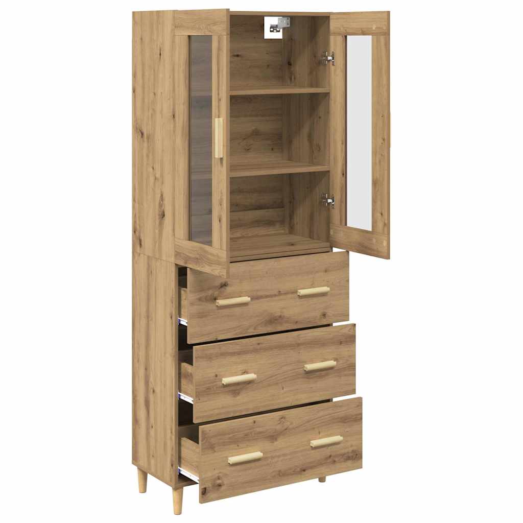 vidaXL Highboard με συρτάρι Artisan Oak 69,5 x 34 x 180 εκ.