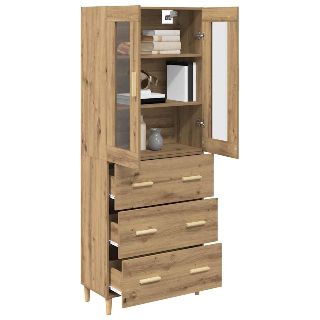 vidaXL Highboard με συρτάρι Artisan Oak 69,5 x 34 x 180 εκ.
