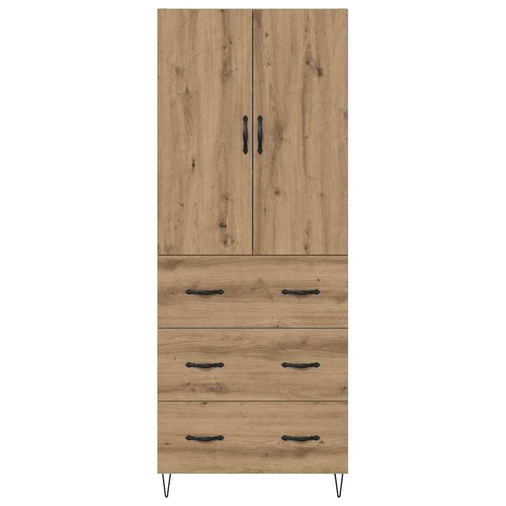 vidaXL Highboard 2 pcs Artisan Oak Μηχανική ξυλεία και γυαλί
