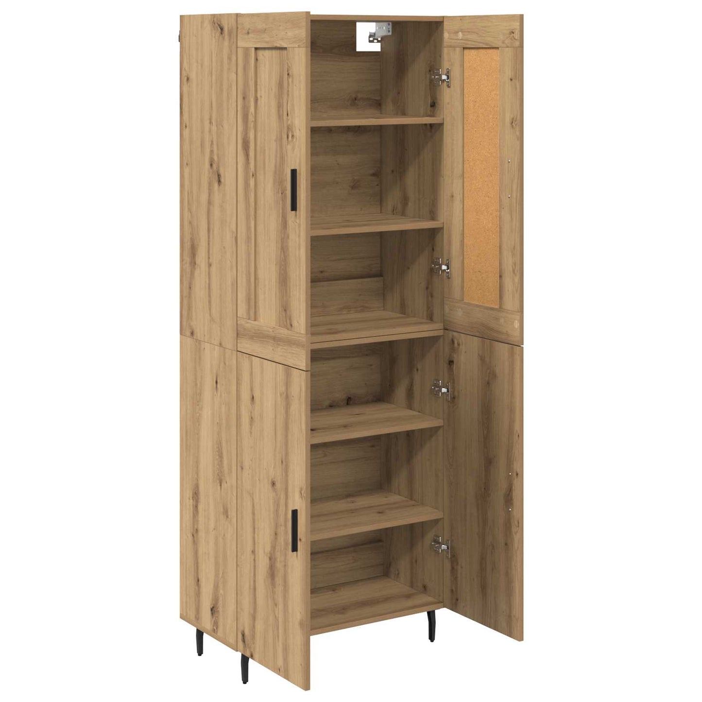 vidaXL Highboard 2 pcs Artisan Oak Σύνθετο Ξύλο και Γυαλί