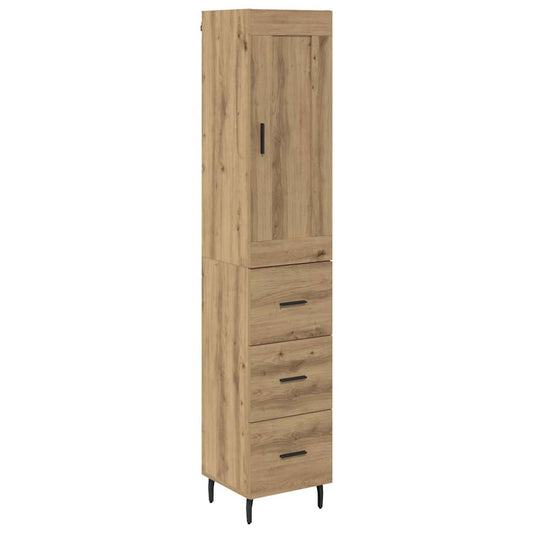 vidaXL Highboard Artisan Oak 34,5 x 34 x 180 εκ. Επεξεργασμένο ξύλο