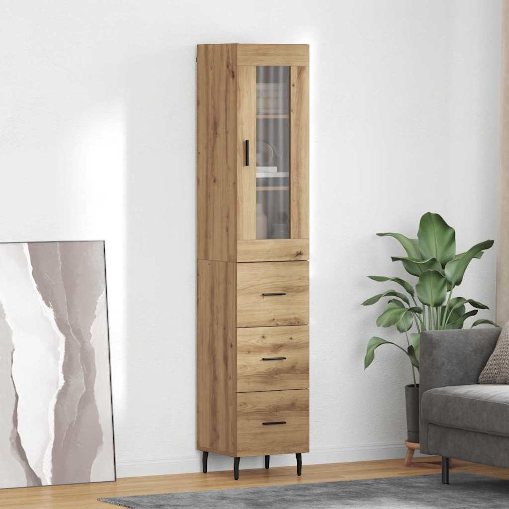 vidaXL Highboard Artisan Oak 34,5 x 34 x 180 εκ. Επεξεργασμένο ξύλο