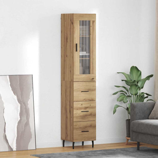 vidaXL Highboard Artisan Oak 34,5 x 34 x 180 εκ. Επεξεργασμένο ξύλο