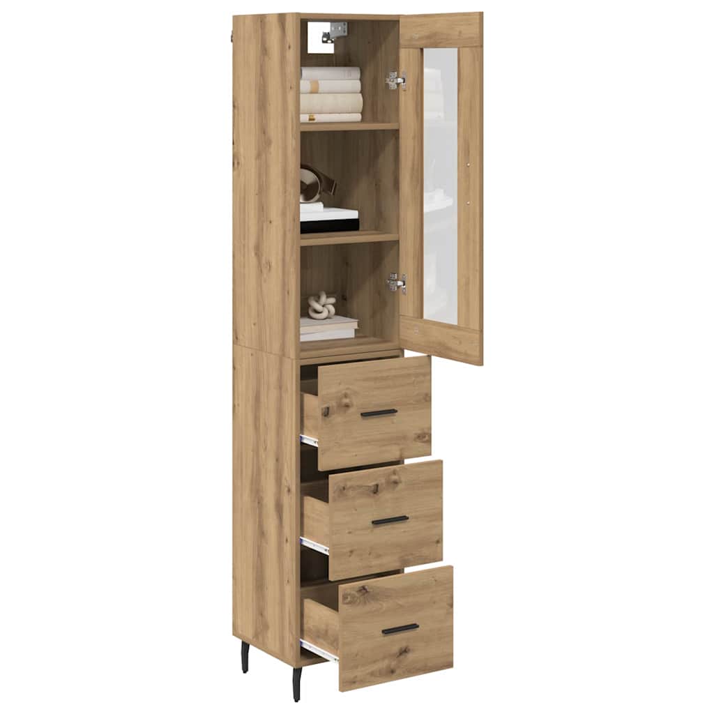 vidaXL Highboard Artisan Oak 34,5 x 34 x 180 εκ. Επεξεργασμένο ξύλο