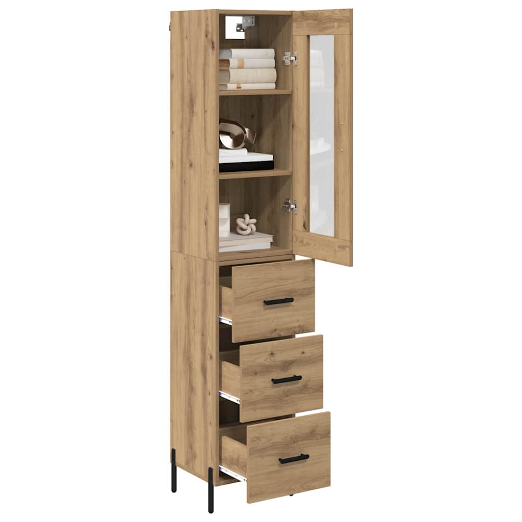 vidaXL Highboard Artisan Oak 34,5 x 34 x 180 εκ. Επεξεργασμένο ξύλο