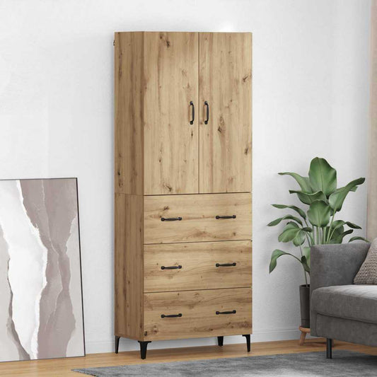 vidaXL Highboard Artisan Oak 69,5 x 34 x 180 εκ. Επεξεργασμένο ξύλο