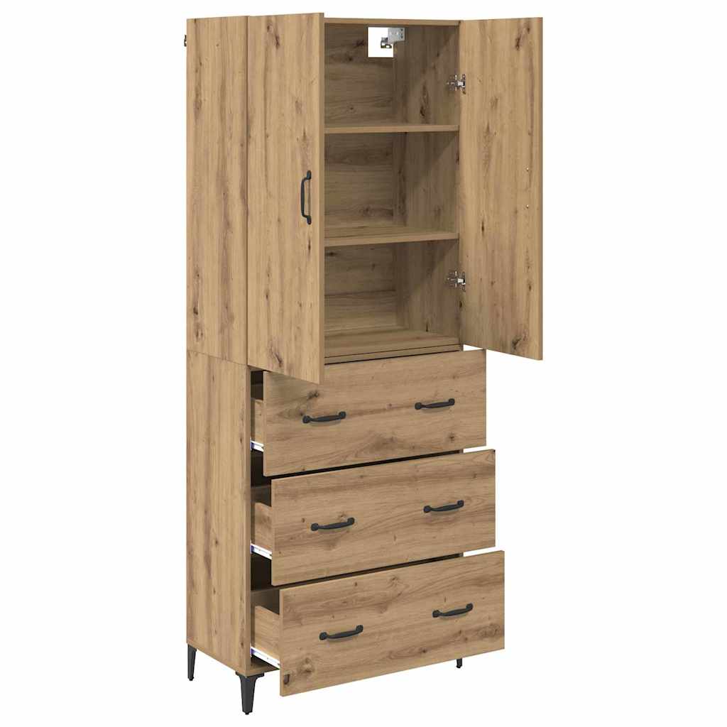 vidaXL Highboard Artisan Oak 69,5 x 34 x 180 εκ. Επεξεργασμένο ξύλο