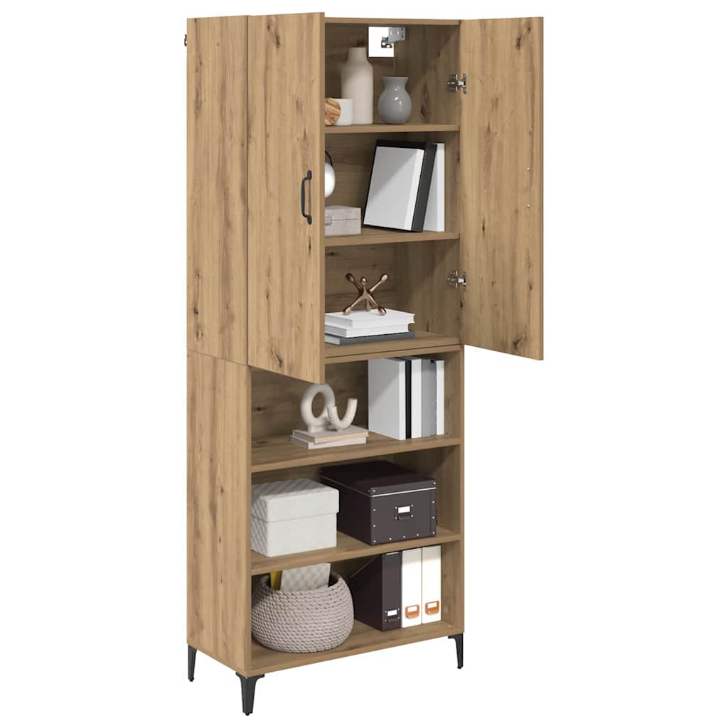 vidaXL Highboard Artisan Oak 69,5 x 34 x 180 εκ. Επεξεργασμένο ξύλο