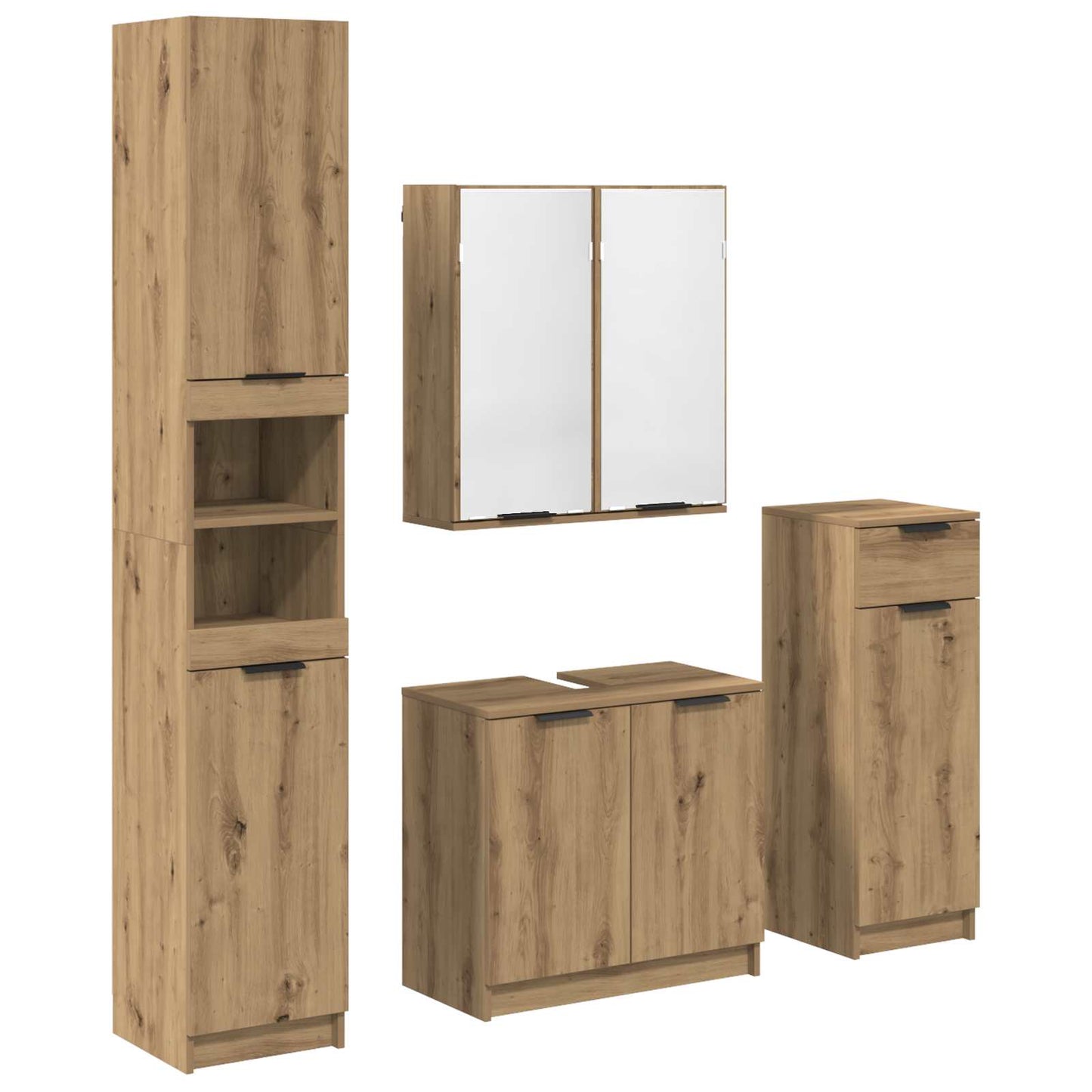 vidaXL Σετ Επίπλων Μπάνιου 4 pcs Artisan Oak Επεξεργασμένο ξύλο