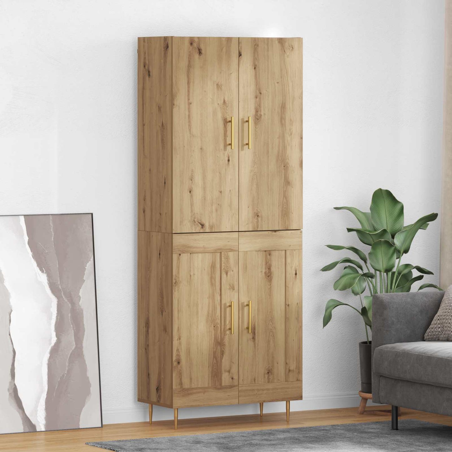 vidaXL Highboard Artisan Oak 69,5 x 34 x 180 εκ. Επεξεργασμένο ξύλο
