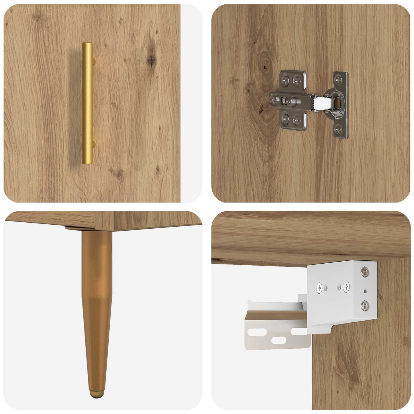 vidaXL Highboard Artisan Oak 69,5 x 34 x 180 εκ. Επεξεργασμένο ξύλο