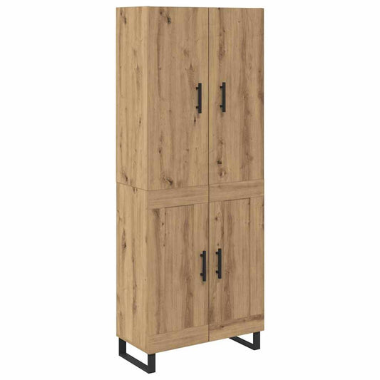 vidaXL Highboard 2 pcs Artisan Oak Σύνθετο Ξύλο και Γυαλί