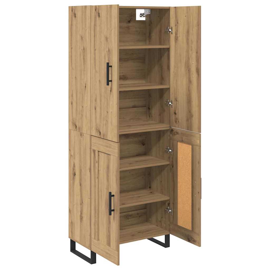 vidaXL Highboard 2 pcs Artisan Oak Σύνθετο Ξύλο και Γυαλί