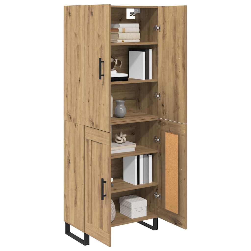 vidaXL Highboard 2 pcs Artisan Oak Σύνθετο Ξύλο και Γυαλί