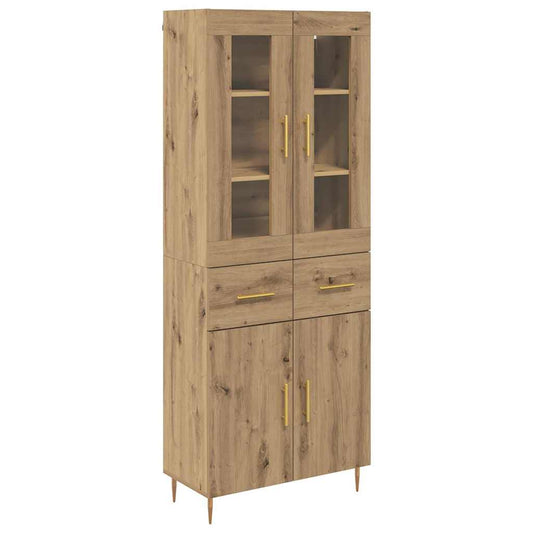 vidaXL Highboard με συρτάρι 2 pcs Artisan Oak Επεξεργασμένο ξύλο